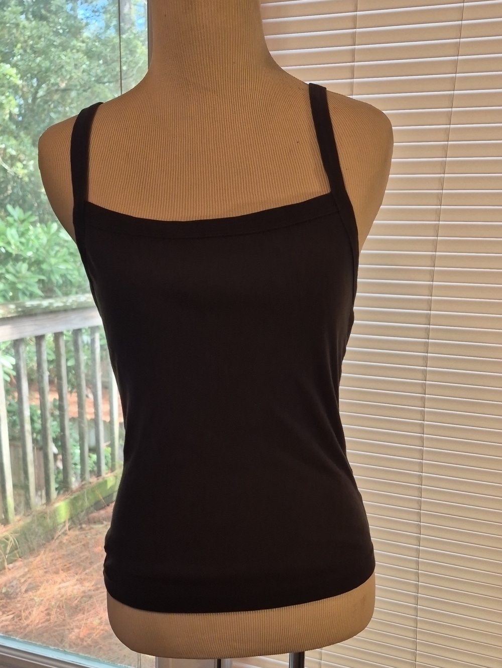 Ralph Lauren Black Square-Neck Camisole Tank Top